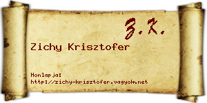 Zichy Krisztofer névjegykártya